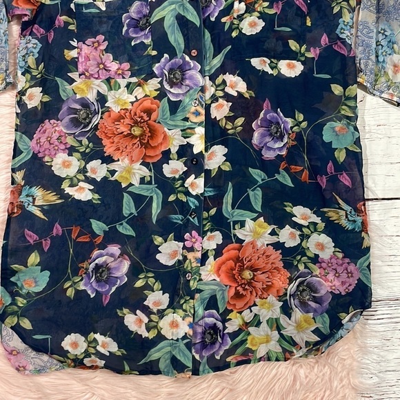 Johnny Was floral paria shirt tunic dress in multi - Picture 8 of 10